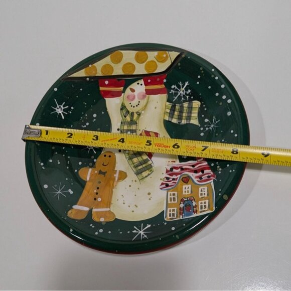 Certified International Snowman Gingerbread Hand Painted Holiday Plate - Picture 3 of 6